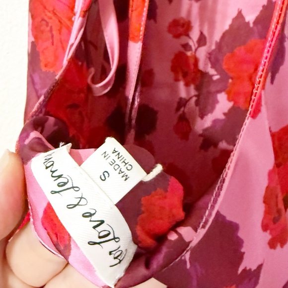 🛍️NWT For Love & Lemons Huda Satin Floral Free People Rosette Maxi Gown small - Picture 6 of 9